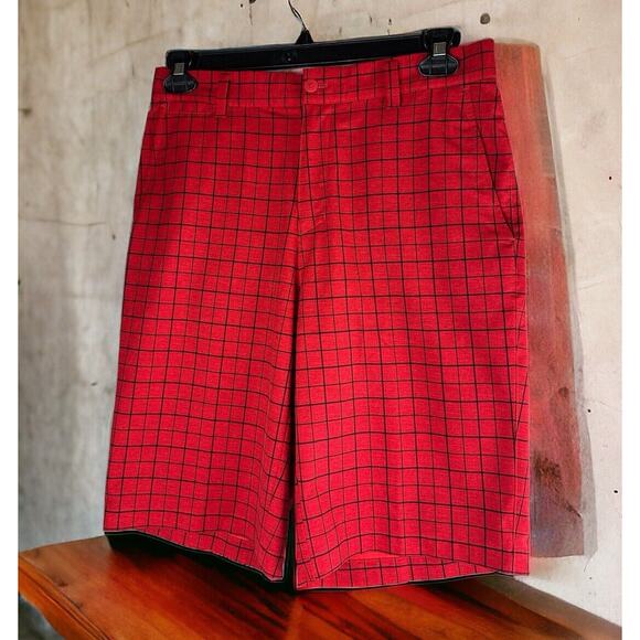 Nike Other - ✨2/$20 Nike Golf Tour Performance Dri-Fit Shorts 11" Red Plaid Chino Size 30